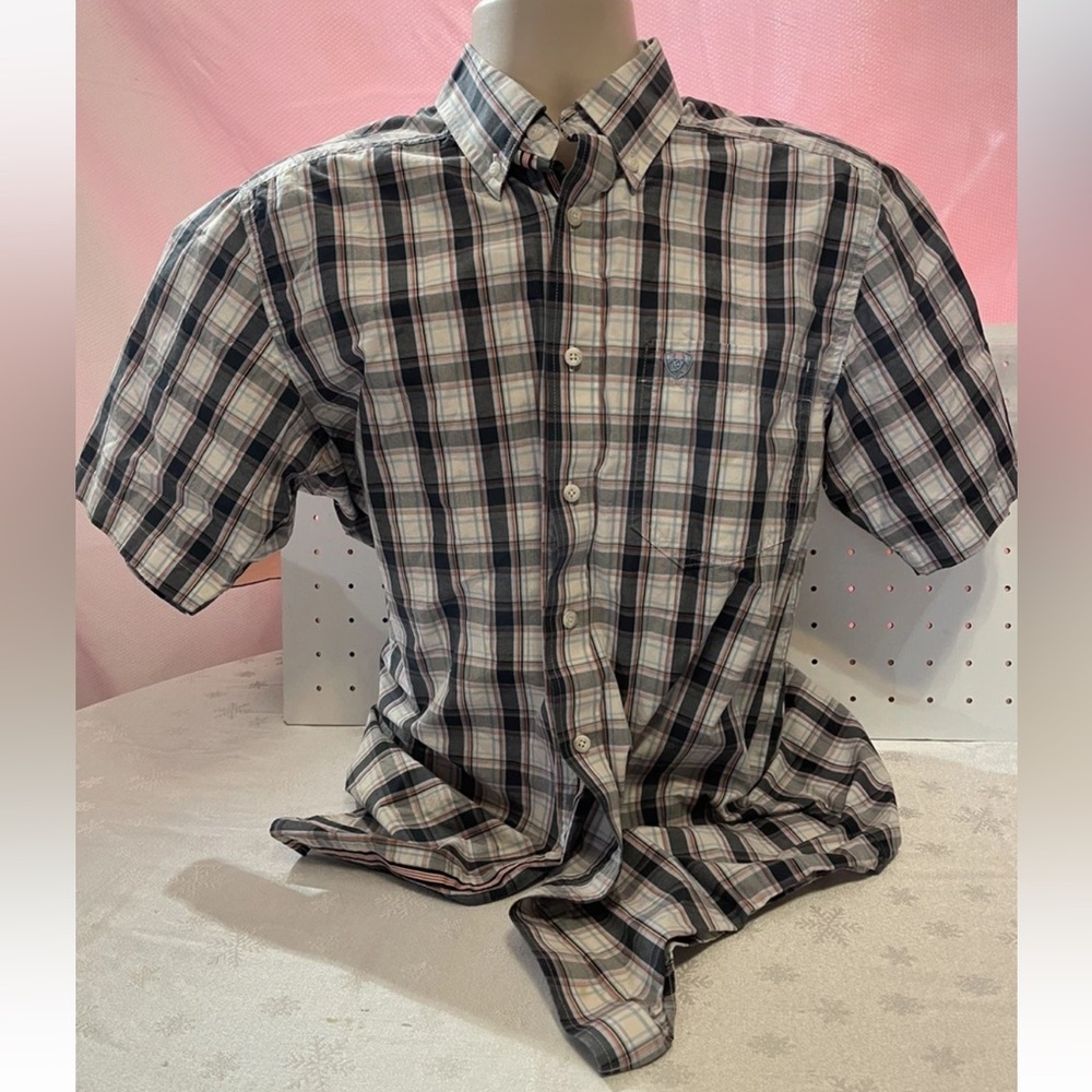 Ariat Pro Series Fitted Plaid Button Up Short Sleeve Shirt
